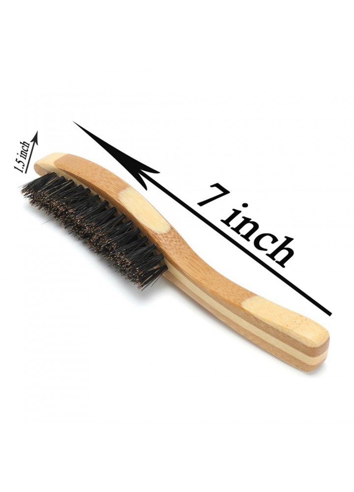 Natural Wooden Hair Brush For Men with Smooth handle